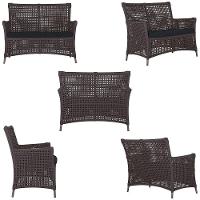 2 Sofás E Mesa Igapó Alumínio Marrom Corda Náutica E12 Trama Marrom - 3