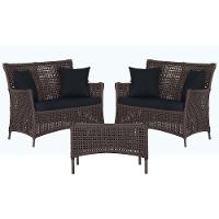 2 Sofás E Mesa Igapó Alumínio Marrom Corda Náutica E12 Trama Marrom - 10