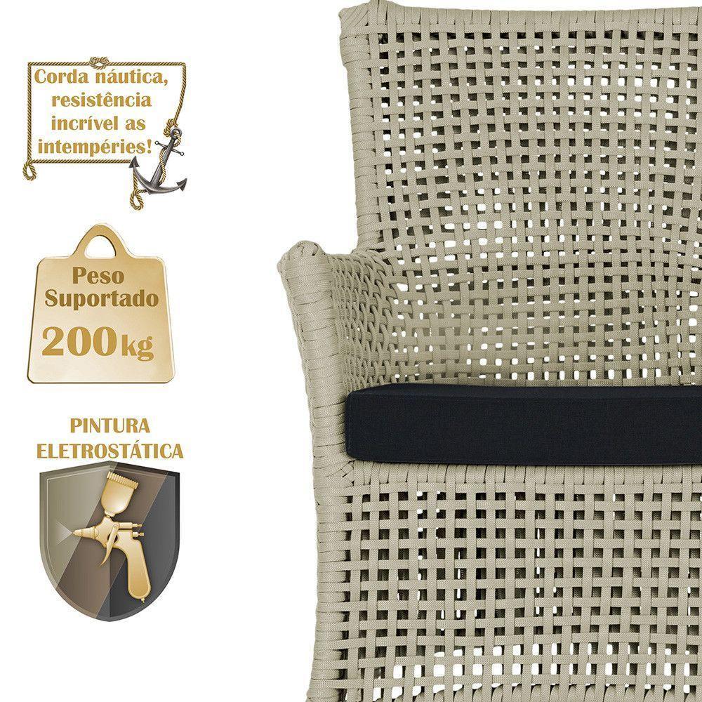 2 Sofás E Mesa Igapó Alumínio Marrom Corda Náutica E12 Trama Rami - 4