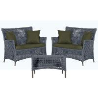 2 Sofás E Mesa Igapó Alumínio Marrom Corda Náutica E13 Trama Prata - 1