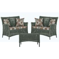 2 Sofás E Mesa Igapó Alumínio Preta Corda Náutica E6 Trama Verde - 10