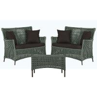 2 Sofás E Mesa Igapó Alumínio Marrom Corda Náutica E9 Trama Verde - 1