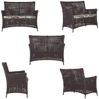 2 Sofás E Mesa Igapó Alumínio Preta Corda Náutica E6 Trama Marrom - 3