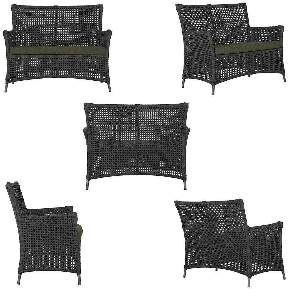 2 Sofás E Mesa Igapó Alumínio Marrom Corda Náutica E13 Trama Preto - 3