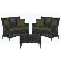 2 Sofás E Mesa Igapó Alumínio Marrom Corda Náutica E13 Trama Preto - 1