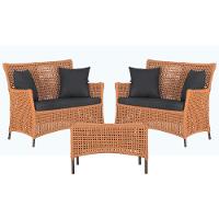 2 Sofás E Mesa Igapó Alumínio Marrom Corda Náutica E11 Trama Terra Cota - 7