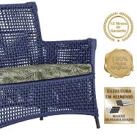 2 Sofás E Mesa Igapó Alumínio Preta Corda Náutica E5 Trama Azul - 3