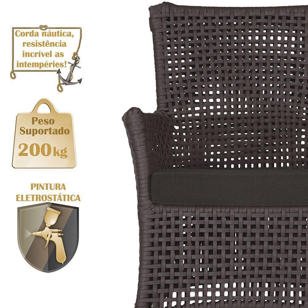 2 Sofás E Mesa Igapó Alumínio Fendi Corda Náutica E9 Trama Marrom - 3