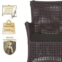 2 Sofás E Mesa Igapó Alumínio Fendi Corda Náutica E9 Trama Marrom - 3