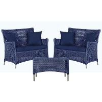 2 Sofás E Mesa Igapó Alumínio Fendi Corda Náutica E10 Trama Azul - 1