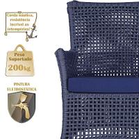 2 Sofás E Mesa Igapó Alumínio Fendi Corda Náutica E10 Trama Azul - 3