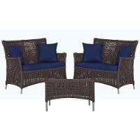 2 Sofás E Mesa Igapó Alumínio Fendi Corda Náutica E10 Trama Marrom - 1