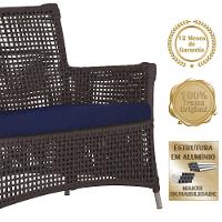 2 Sofás E Mesa Igapó Alumínio Fendi Corda Náutica E10 Trama Marrom - 2