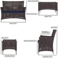 2 Sofás E Mesa Igapó Alumínio Fendi Corda Náutica E10 Trama Marrom - 3