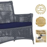 2 Sofás E Mesa Igapó Alumínio Fendi Corda Náutica E10 Trama Prata - 5