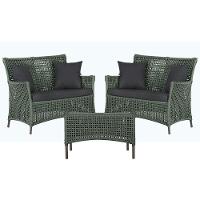 2 Sofás E Mesa Igapó Alumínio Marrom Corda Náutica E11 Trama Verde - 8