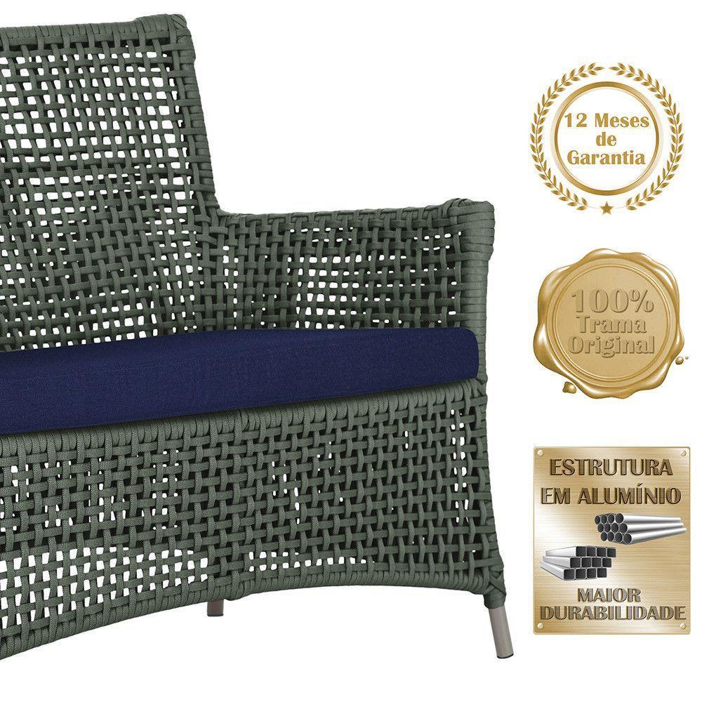 2 Sofás E Mesa Igapó Alumínio Fendi Corda Náutica E10 Trama Verde - 4