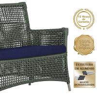 2 Sofás E Mesa Igapó Alumínio Fendi Corda Náutica E10 Trama Verde - 5