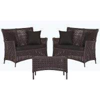 2 Sofás E Mesa Igapó Alumínio Marrom Corda Náutica E9 Trama Marrom - 1