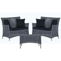 2 Sofás E Mesa Igapó Alumínio Fendi Corda Náutica E12 Trama Prata - 1