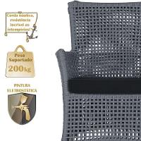 2 Sofás E Mesa Igapó Alumínio Fendi Corda Náutica E12 Trama Prata - 2