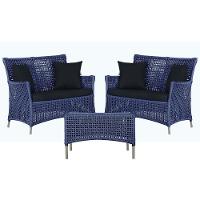 2 Sofás E Mesa Igapó Alumínio Fendi Corda Náutica E12 Trama Azul - 1