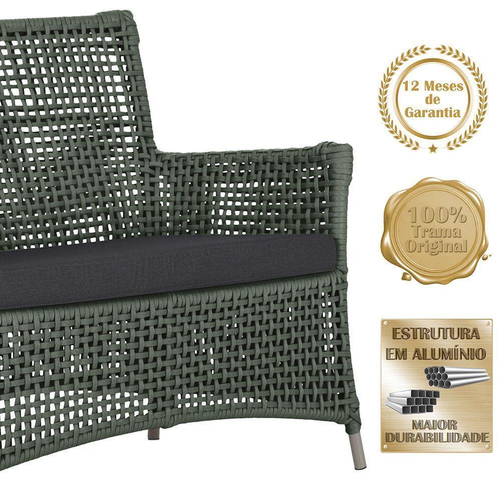 2 Sofás E Mesa Igapó Alumínio Fendi Corda Náutica E11 Trama Verde - 4