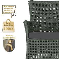 2 Sofás E Mesa Igapó Alumínio Fendi Corda Náutica E11 Trama Verde - 3