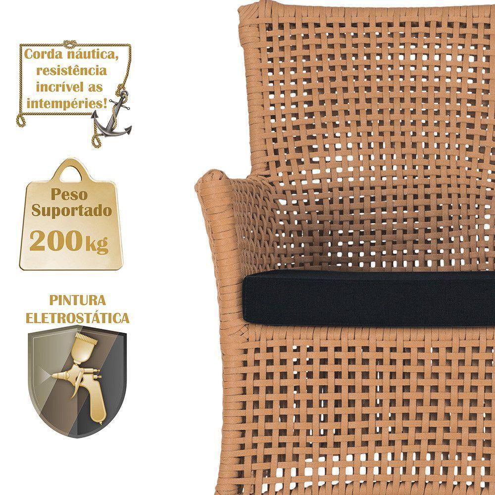 2 Sofás E Mesa Igapó Alumínio Fendi Corda Náutica E12 Trama Terra Cota - 4