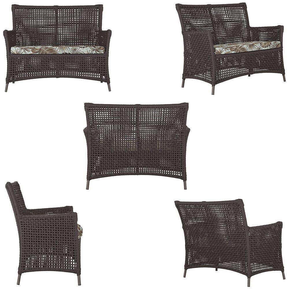 2 Sofás E Mesa Igapó Alumínio Marrom Corda Náutica E6 Trama Marrom - 5