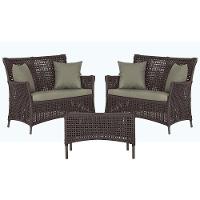 2 Sofás E Mesa Igapó Alumínio Marrom Corda Náutica E8 Trama Marrom - 1