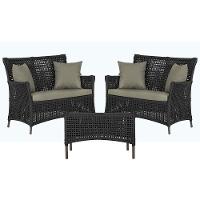 2 Sofás E Mesa Igapó Alumínio Marrom Corda Náutica E8 Trama Preto - 1