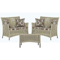 2 Sofás E Mesa Igapó Alumínio Marrom Corda Náutica E6 Trama Rami - 1