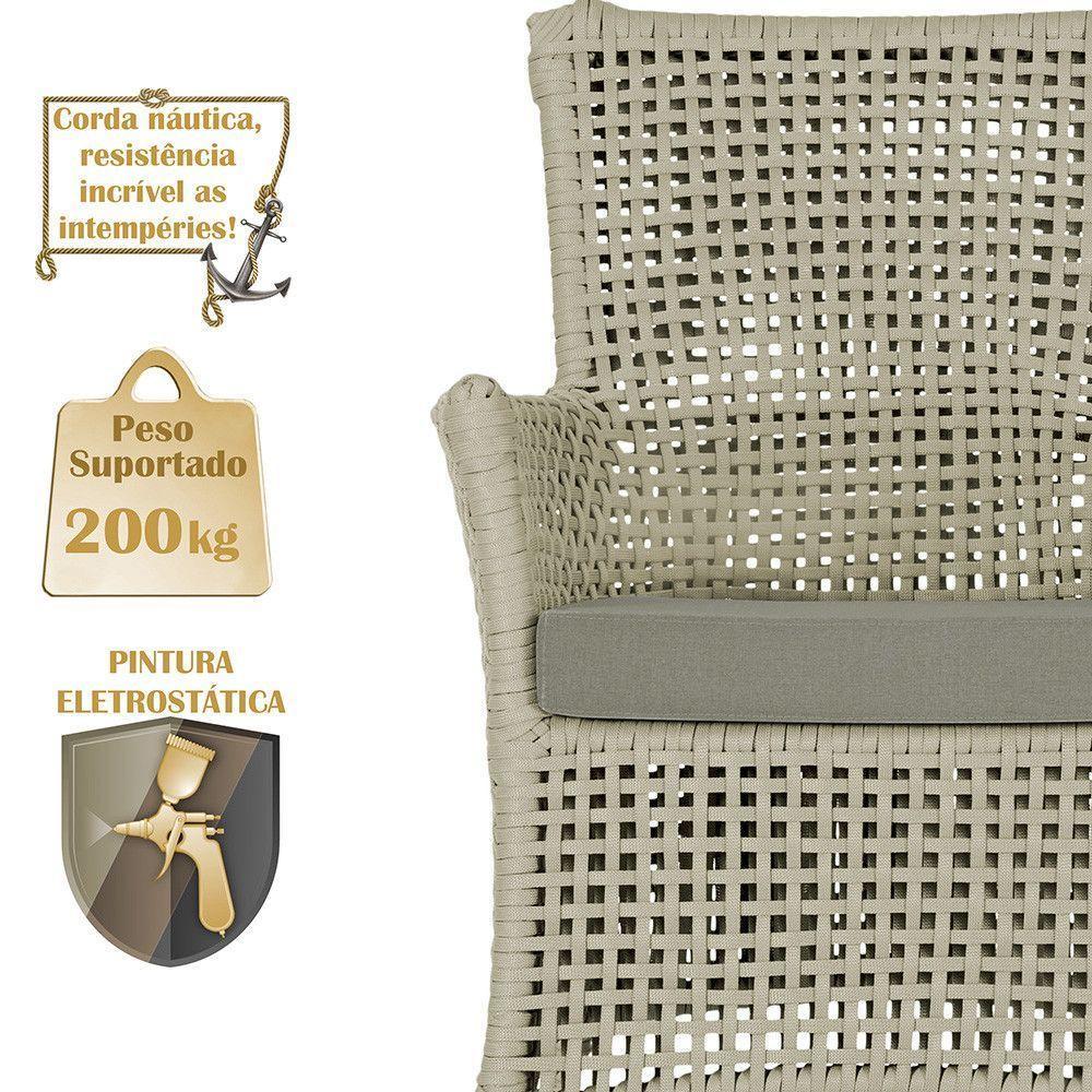2 Sofás E Mesa Igapó Alumínio Marrom Corda Náutica E8 Trama Rami - 3