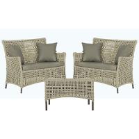 2 Sofás E Mesa Igapó Alumínio Marrom Corda Náutica E8 Trama Rami - 1