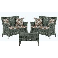 2 Sofás E Mesa Igapó Alumínio Marrom Corda Náutica E6 Trama Verde - 1