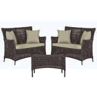 2 Sofás E Mesa Igapó Alumínio Marrom Corda Náutica E7 Trama Marrom - 1