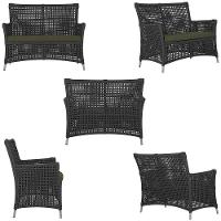 2 Sofás E Mesa Igapó Alumínio Fendi Corda Náutica E13 Trama Preto - 5