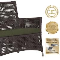 2 Sofás E Mesa Igapó Alumínio Fendi Corda Náutica E13 Trama Marrom - 5