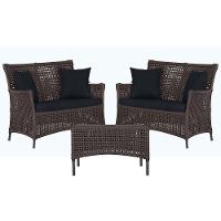 2 Sofás E Mesa Igapó Alumínio Preta Corda Náutica E12 Trama Marrom - 1