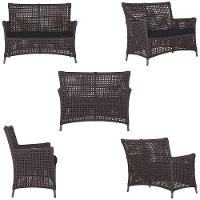 2 Sofás E Mesa Igapó Alumínio Preta Corda Náutica E12 Trama Marrom - 6