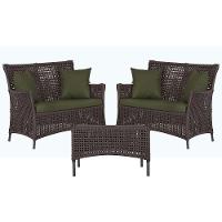 2 Sofás E Mesa Igapó Alumínio Preta Corda Náutica E13 Trama Marrom - 1