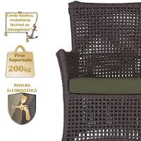 2 Sofás E Mesa Igapó Alumínio Preta Corda Náutica E13 Trama Marrom