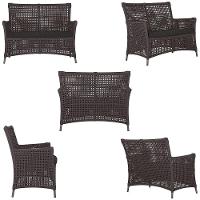 2 Sofás E Mesa Igapó Alumínio Preta Corda Náutica E9 Trama Marrom - 3