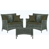 2 Sofás E Mesa Igapó Alumínio Preta Corda Náutica E13 Trama Verde - 1