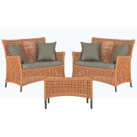 2 Sofás E Mesa Igapó Alumínio Preta Corda Náutica E8 Trama Terra Cota - 1