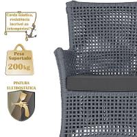 2 Sofás E Mesa Igapó Alumínio Fendi Corda Náutica E11 Trama Prata