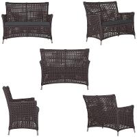 2 Sofás E Mesa Igapó Alumínio Fendi Corda Náutica E11 Trama Marrom - 6