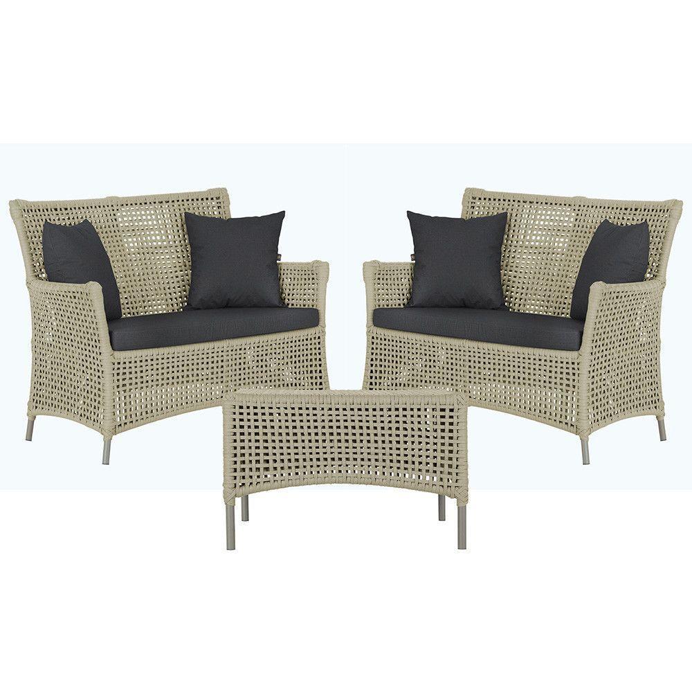 2 Sofás E Mesa Igapó Alumínio Fendi Corda Náutica E11 Trama Rami - 1