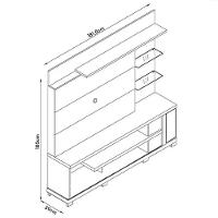 Estante Home Theater Alan Cinamomo Off White Para Tv Até 55 Com Pés - Madetec Cinamomo Off White - 2
